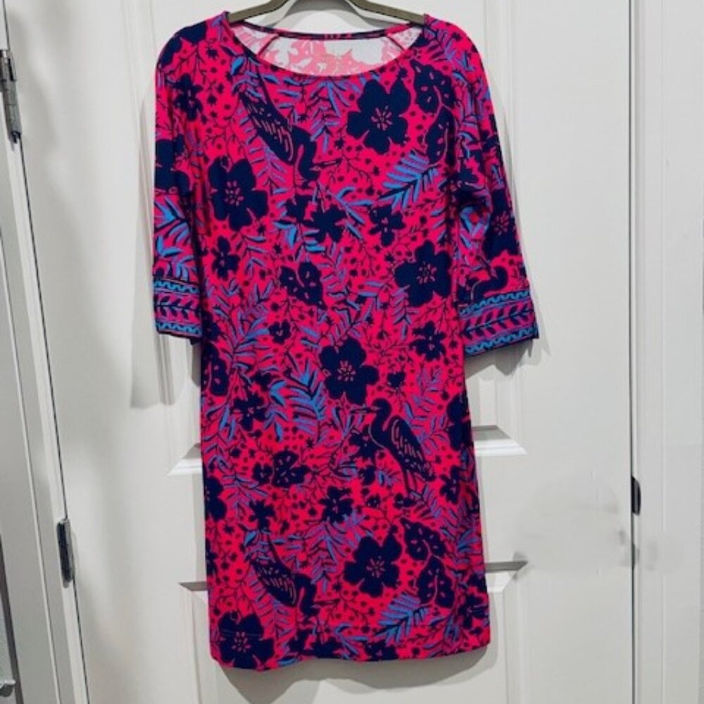 Lilly Pulitzer NWT BRAEDYN DRESS Ruby Red Heron My Own UPF 50+ orig $198 XS